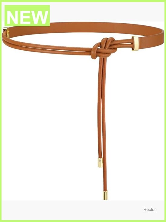 Women\'s Faux Leather Knotted Tie Belt, Thin Waist Rope, 0.75\